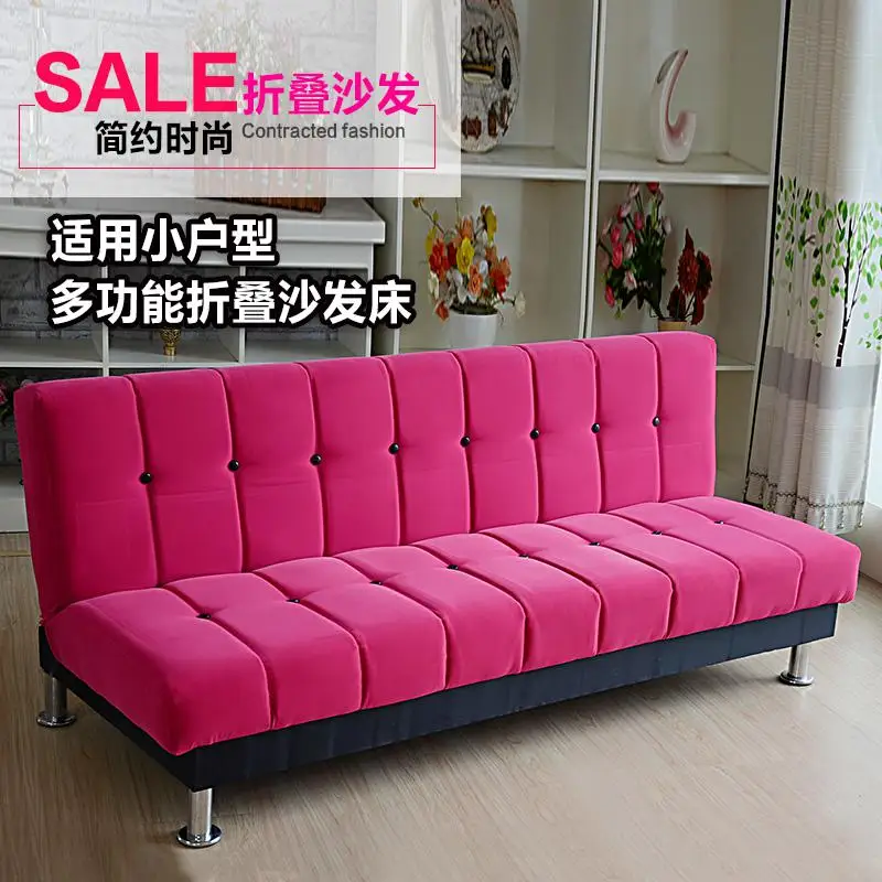 Простой тканевый раскладной диван-кровать маленькая квартира гостиная арендная Трехместный простой диван-кровать двойного назначения экономно - Цвет: style6 6