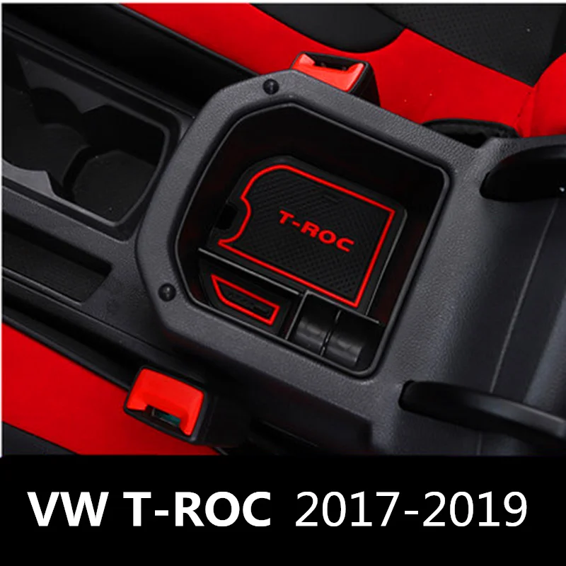 Для VOLKSWAGEN T-CROSS- передняя отделка подлокотник ящик для хранения сетка крышка рамка Панельное литье пластиковые автомобильные аксессуары