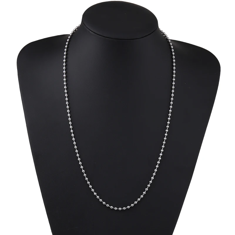 

Fnixtar 20Pcs 60cm Steel Color Ballon Chain Necklace Mirror Polish Stainless Steel Sweater Necklace For Women Fashion Jewelry