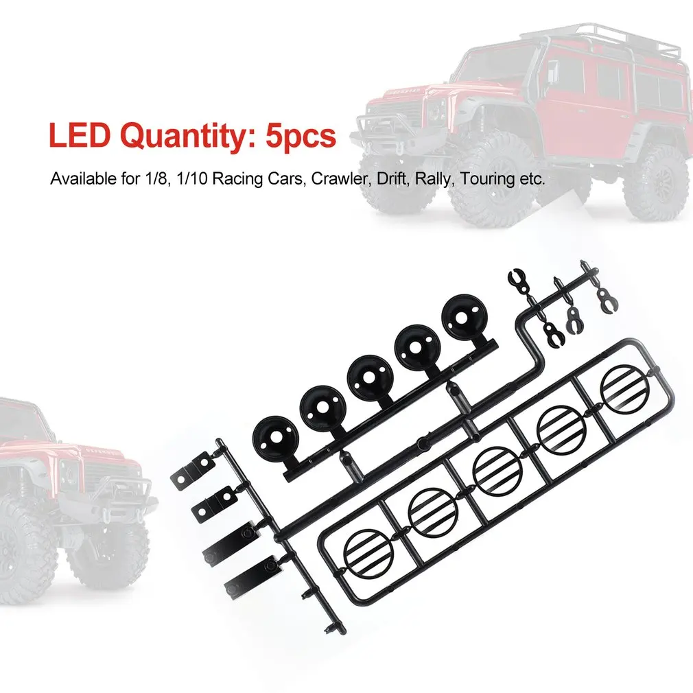 Новое обновление 5 светодиодный свет фонари для багажника наборы для 1/8 1/10 RC Гусеничный гоночное ралли Touring Автомобили Модель автомобиля