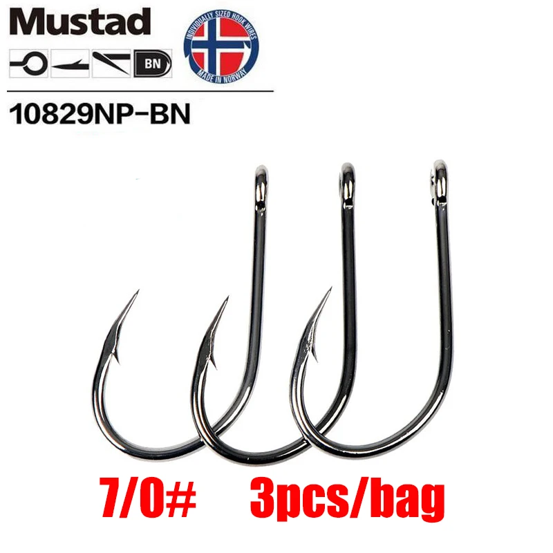 7-0 Mustad Norway происхождения для морской рыбалки джиг крючок приманки сельди Осетровые рыболовные крючки, 6-12/0#, 10829NP-BN - Цвет: 7-0