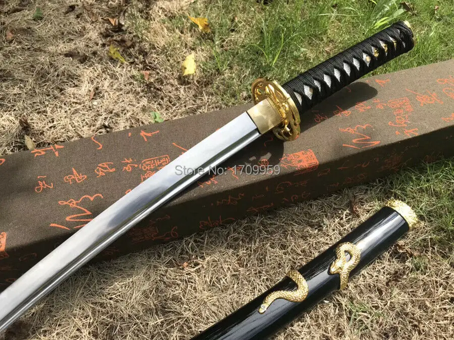 Змейка тема японский самурайский меч Wakizashi Катана накладного монтажа Весна сталь острый коллекция украшений для дома Азия Нож Меч