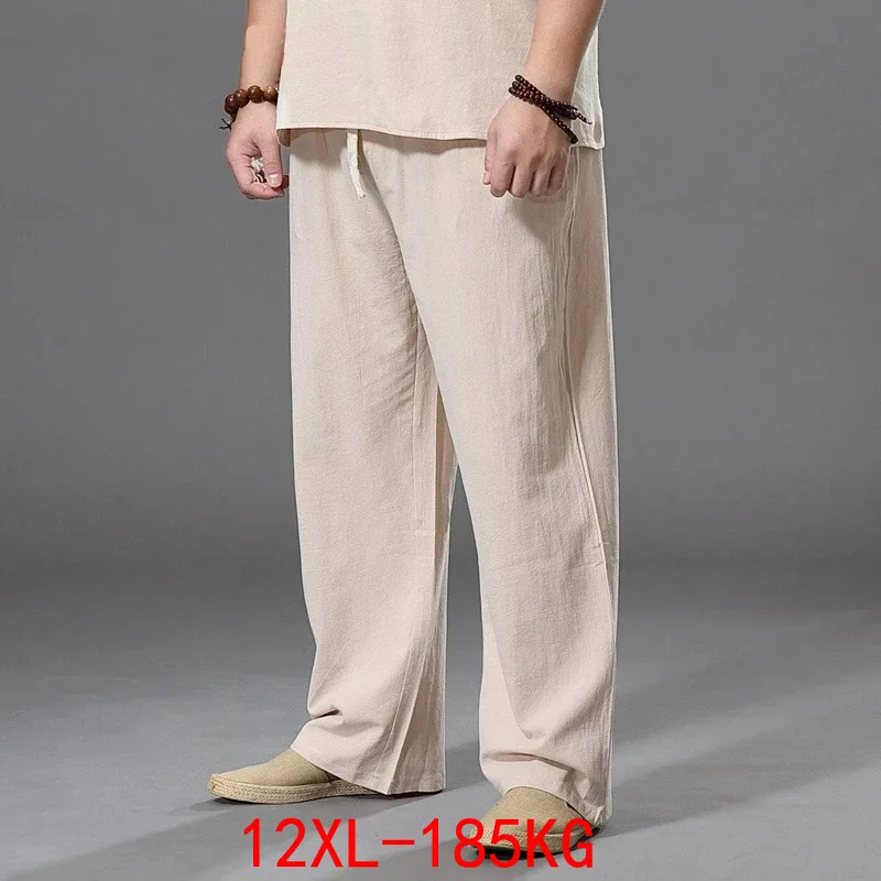 Cotton Linen Pants Men Japan Style Large Size
