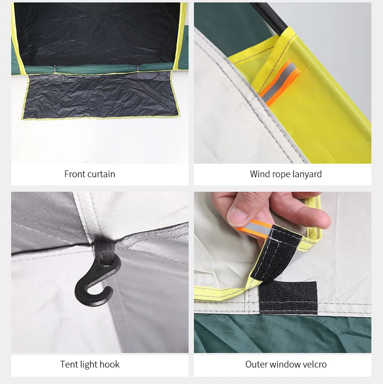 Automatic Tent 2 People 3-4 Person Camping Tent Thicken Sunscreen Breathable Tough Pole Large Space Quicking Open Hiking Tent