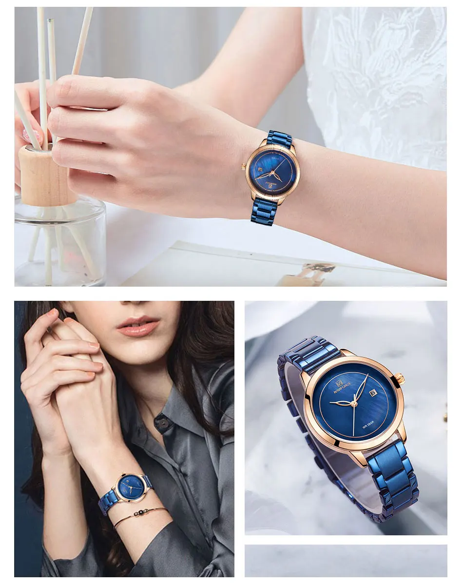 NAVIFORCE роскошные золотые женские часы модные повседневные наручные часы для женщин водонепроницаемые наручные часы Relogio Feminino