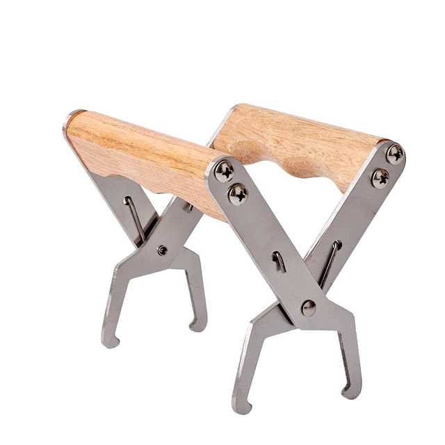 1Db Méh Kaptárkeret -Tartó Markolat Szerszám Méhész Felszerelés Megragadó Lift Fa Rozsdamentes Acél Méhészeti Szerszámok - Image 2