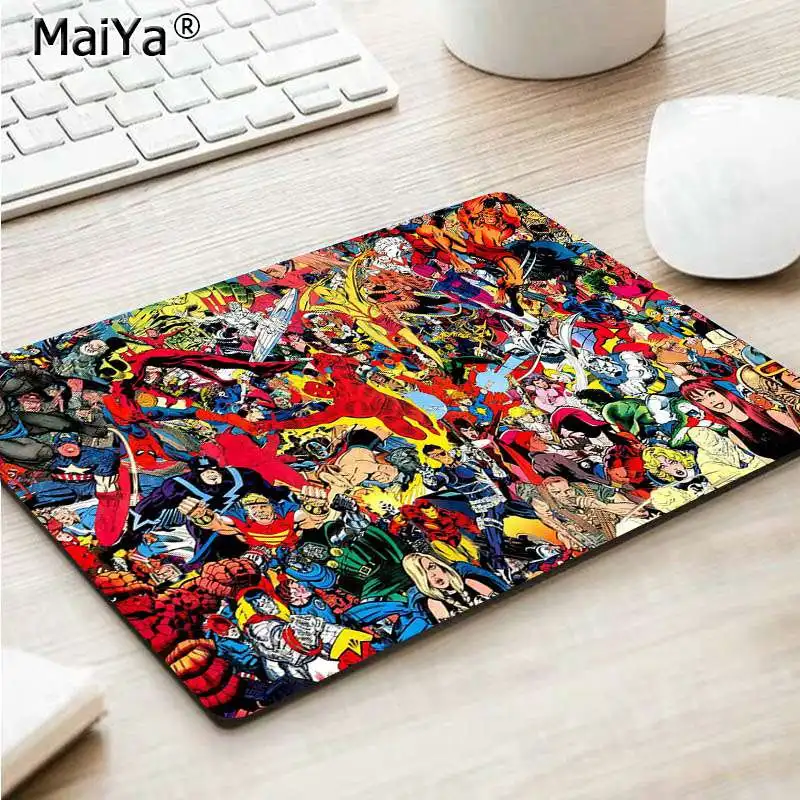 No Lock Edge25x29cm MaiYa Marvel Comics Супер Герои DIY дизайн игровой с узором коврик для мыши резиновый ПК компьютерный игровой коврик для мыши - Цвет: No Lock Edge25x29cm