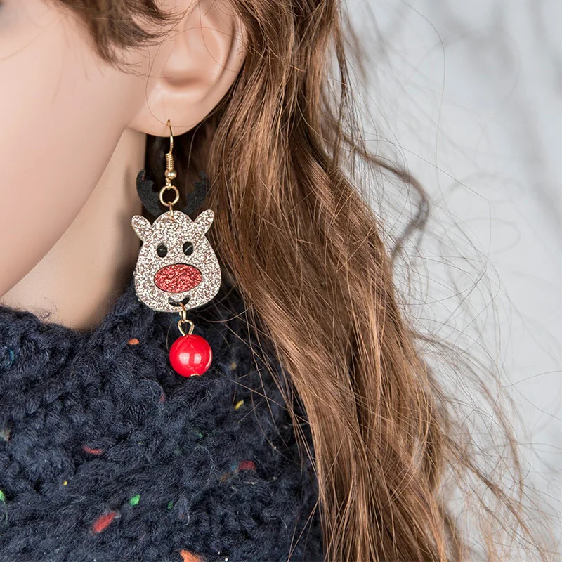 Модные креативные рождественские Мультяшные подарочные лосиные колокольчики серьги простые серьги горячая распродажа