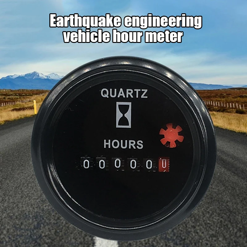 

Direct Current/AC 6 Digit Hour Meter Gauge for Engineering Vehicles Car Boat Quartz Timer Shockproof PUO88