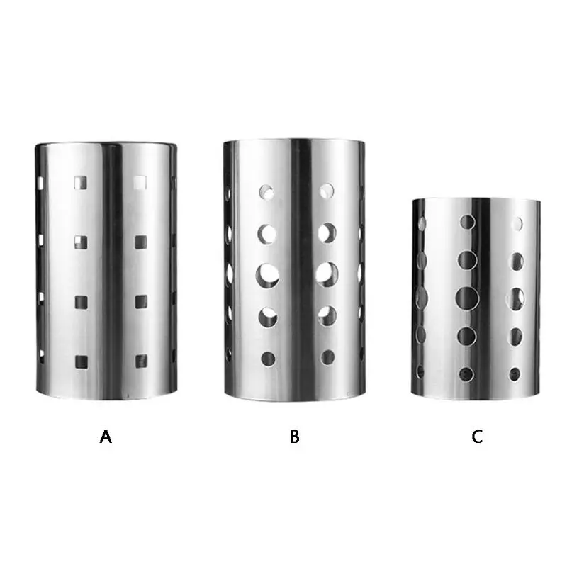 

304 Stainless Steel Kitchen Cooking Utensil Holder Crock Drainer Flatware Caddy Cutlery Organizer Tableware Storage Serving Tool