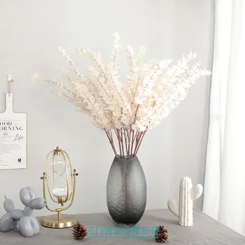 

3 Fork Northern European-Style Eucalyptus Model Plastic Eucalyptus Leaves Flower Color Flower Arrangement with Wood Artificial F