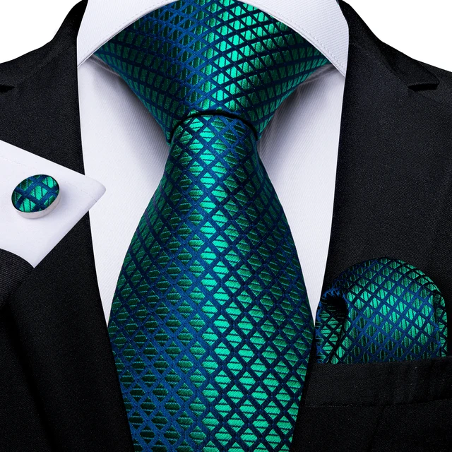 thumbnail image 2 of Men's Tie Set DiBanGu Men's Tie Set - Silk Necktie With Pocket Square, Cufflinks & Tie Ring In Gift Box Business Wedding Tie Set 2 of 12