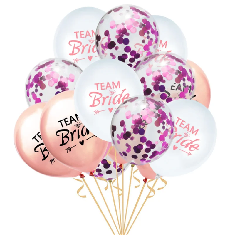 Сливовый The new Team Bride rose gold confetti balloon for the single wedding and engagement party decoration balloon - Цвет: Сливовый