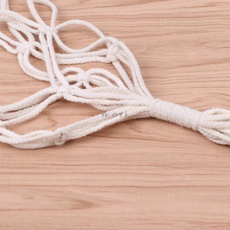 Macrame вешалки для растений Крытый открытый цветочная висячая корзина пеньковая веревка 4 ноги
