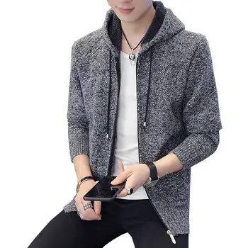 

Mens Sweaters Cardigan Full Sleeves Sweater Loose Basic Knitted Coat Zipper Tops Fashion Winter Clothes M-3XL New