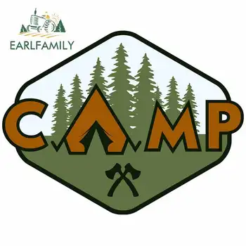EARLFAMILY 캠핑용 파인 데칼 재미있는 자동차 스티커 범퍼 장식, VAN JDM RV용 서핑 보드, 긁힘 방지, 13cm x 10cm