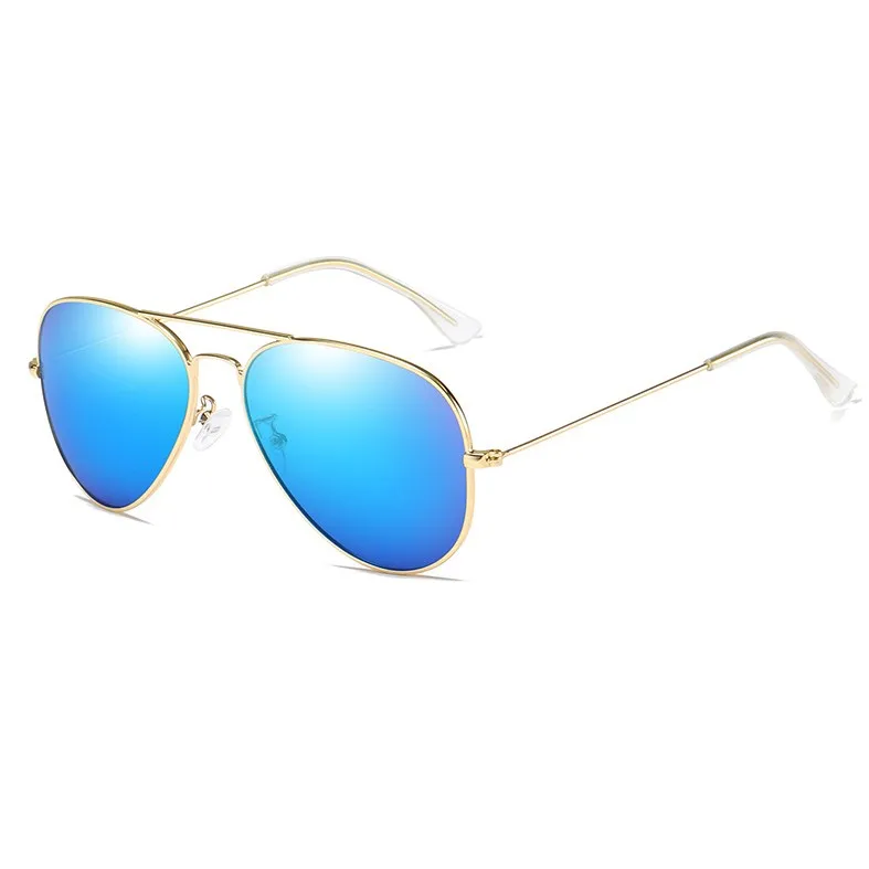 gold blue mirror HDSUNFLY поляризационные солнцезащитные очки для мужчин и женщин, модные фирменные дизайнерские солнцезащитные очки, женские солнцезащитные очки UV400 - Цвет линз: gold blue mirror