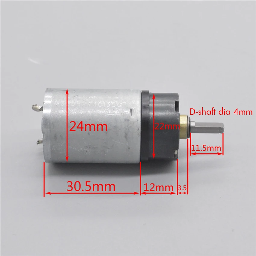 

Hugwit DC 3-12V Micro Gear Motor 370 Planetary Geared Motor D Axis Diameter 4mm Low Speed Reducer 73-290 Rpm Full Metal Gearbox