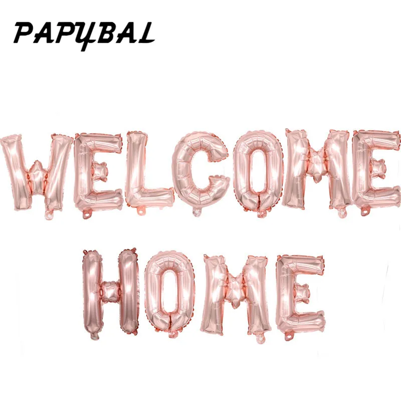 

Rose Gold Sliver Welcome Home Letter Foil Balloons Welcome Back to Home Event Party Supliers Inflatable Air Balls Decorations