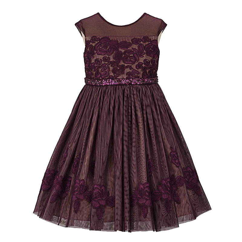 Yatheen Little Girl 5T-16T Party Dress Fit-And-Flare Embroidered Floral Polyester Sequin&ampBeading Dresses Kids For Girls | Детская