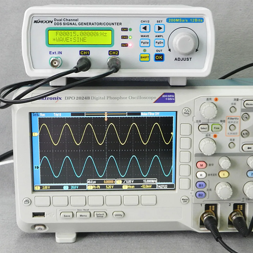 KKmoon Высокоточный цифровой DDS двухканальный источник сигнала Генератор произвольной формы частотомер 200MSa/s 25 МГц
