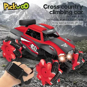 RC Car 1:16 4WD Radio Control Stunt Car Gesture Induction Twisting Off-Road Vehicle LED Light Climb Crawler Model Toys for Kids 1