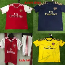 Футболка для взрослых и детей г. Футбольная рубашка «Arsenal» Детский комплект OZIL домашняя красная футбольная майка желтая футбольная рубашка