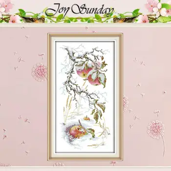 

Apple in the snow Patterns Counted Cross Stitch 11CT 14CT Cross Stitch Set Wholesale Cross-stitch Kit Embroidery Needlework