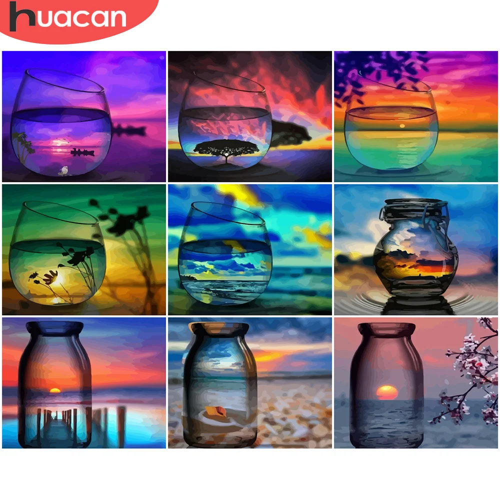 Huacan Painting By Number Sunset Scenery Drawing On Canvas Picture By Numbers Cup Acrylic Unique Gift Home Decoration Paint By Number Aliexpress huacan painting by number sunset scenery drawing on canvas picture by numbers cup acrylic unique gift home decoration
