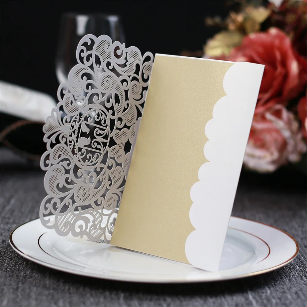 20 Pcs Invitation Card Hollow European Style Exquisite for Wedding Business Birthday Party 2019ing - 4.00052E+12