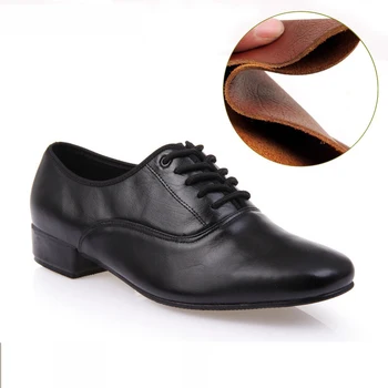 Leather Men Dance Shoes Sports Square Shoes For Men Adult Soft Dance Latin Shoes Modern Waltz Male Sneakers Increase 1