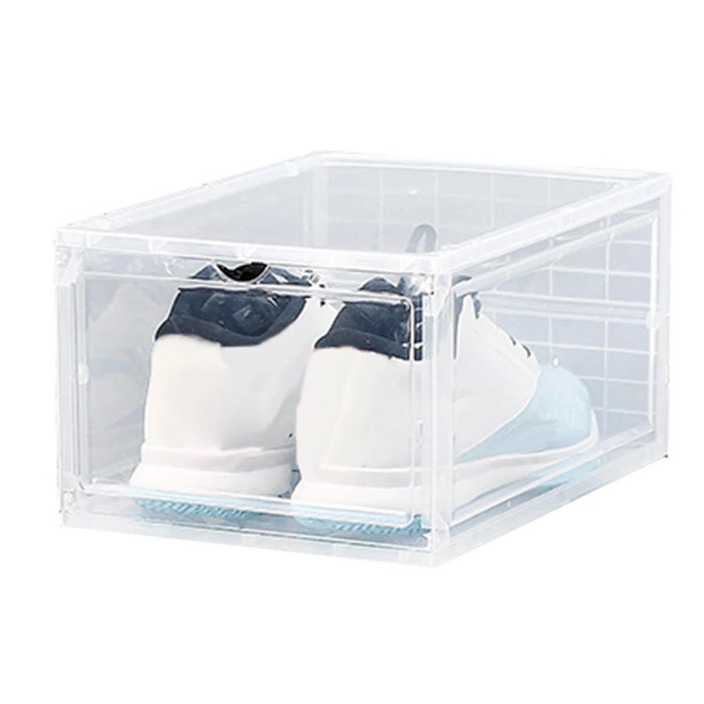 Раскладушка стекируемая для защиты обуви от пыли контейнер для хранения Дисплей Коробка органайзер обувь Экономия пространства Шкаф Вешалка для шкафа Обувной Ящик