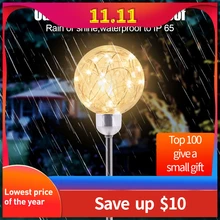 Светодиодная лампа на солнечной энергии, водонепроницаемая, уличная, Садовая, уличная, солнечная панель, шаровые огни, газон, двор, пейзаж, деко, Жардин# C