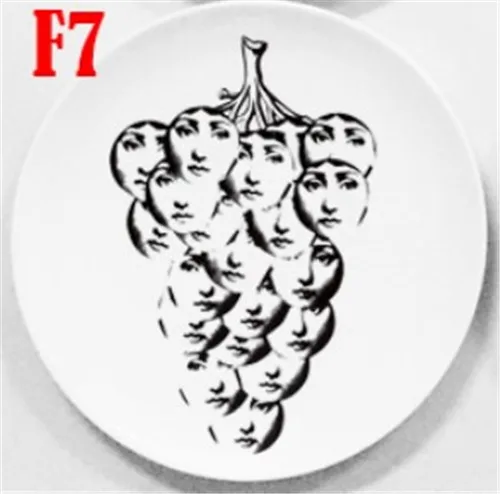 Европейские тарелки rosenthal Piero fornasetti, стильные, великолепные, редкие, настенные, декоративные, 8 дюймов, 7 дюймов, блюдо, керамические изделия - Цвет: 7