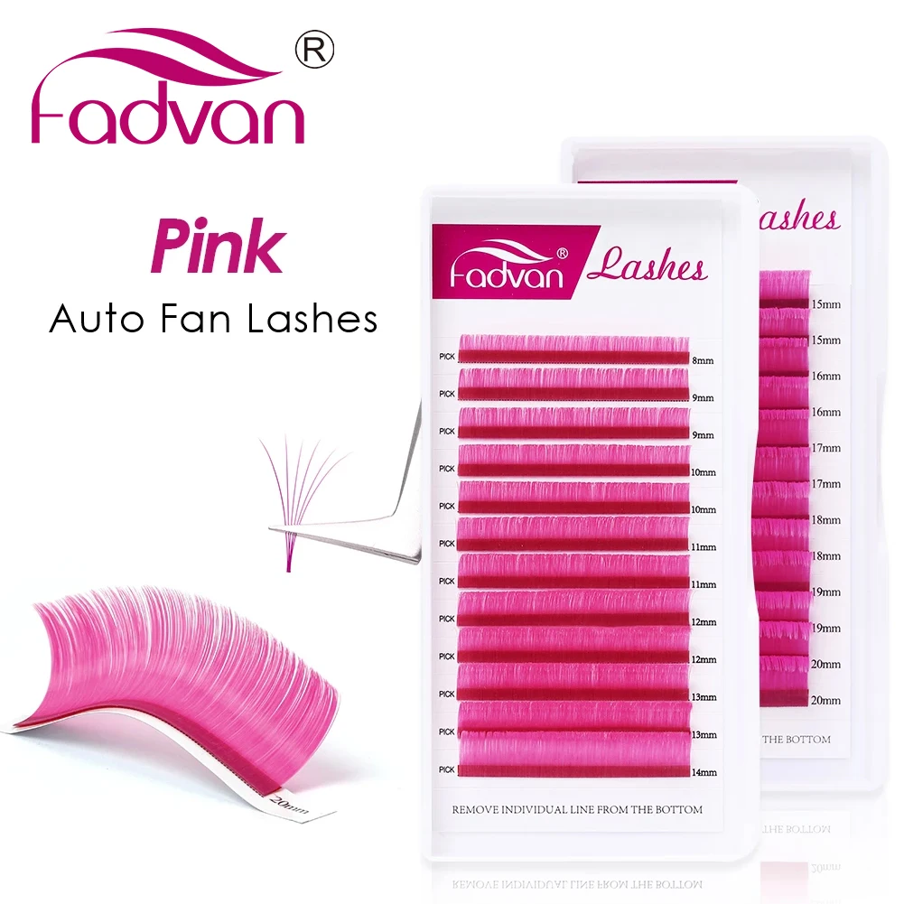 Pink Easy Fanning False Eyelash Extension for Lash Building Auto-blooming DIY 2D/3D/4D/6D... Voluming Lash Extension Supplies