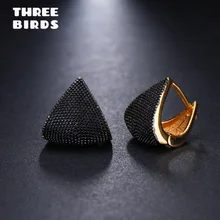 Новые модные нежные серебряные Винтажные серьги два тона оригинальные черные свадебные серьги для женщин ювелирные изделия черные