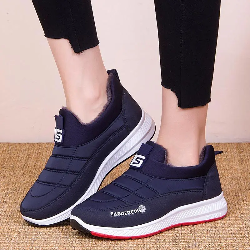 Women Shoes Ankle-Boots Warm Winter Short Waterproof Plus Couple Velvet Non-Slip And
