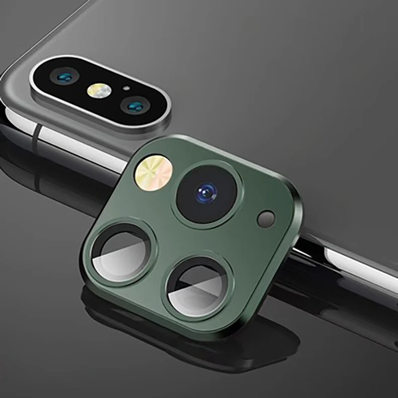 Зеленый Чехол для объектива камеры для iPhone X XS/XS MAX Seconds изменить для iPhone 11 Pro наклейка на рассеиватель Модифицированная крышка камеры - Цвет: Зеленый