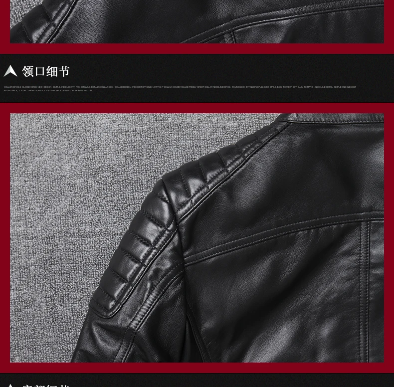 Factory Cheap Sheepskin Biker Casual Jacket men M-XXXXL Free Shipping