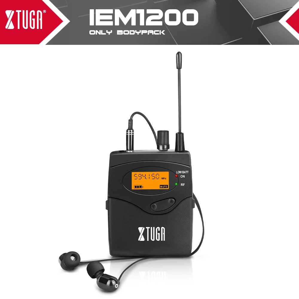 XTUGA IEM1200 Wireless in Ear Monitor System Only Bodypack 550-580mhz (Only those who have purchased the iem1200 set can use it) - ANKUX Tech Co., Ltd