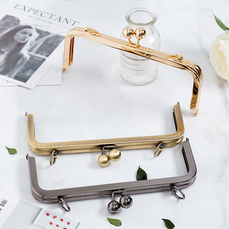 1PCS 20.5cm Big Ball Head Kiss Lock Mill No Hole Screw Purse Frame Manual DIY Bags Hardware Bag Accessories Bronze Gold