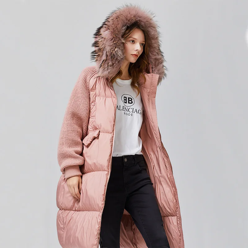 

Warm winter down jacket fashion in Europe and the wind xian shu long sleeve white duck down jacket