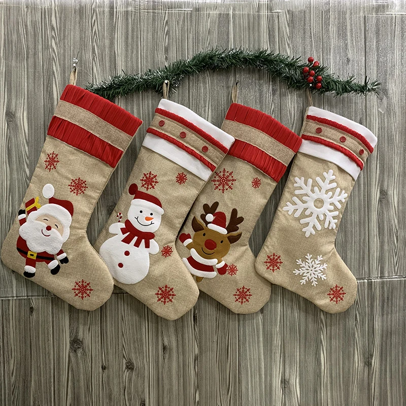 48cm Santa Or Snowman Christmas Stocking Present Toy Bag
