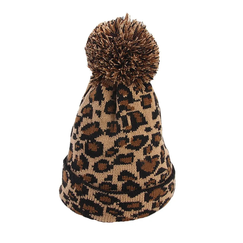 Womail Модная трикотажная шляпа женские зимние шапки стиль леопардовые Зимние трикотажные шапки высокое качество Повседневная шапка для женщин - Цвет: Многоцветный