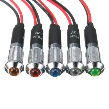 

1Pcs 12V 8mm Car Boat Truck LED Dashboard Dash Warning Indicator Signal Lamp Light Bulb Red/Blue/Green/Yellow/White