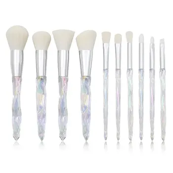 

10 Diamond Crystal Makeup Brush Set Glass Diamond Handle Makeup Tool Loose Powder Repair Brush Beauty Tools