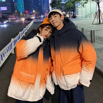 

2019 winter jacket men's thick warm coat men and women windproof hooded jacket jacket casual couple casual clothes jacket