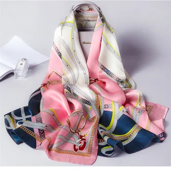 

Fashion Spring and summer lady Superior quality scarves print Shawl female beach Headband muffler Women Flower luxury Silk scarf