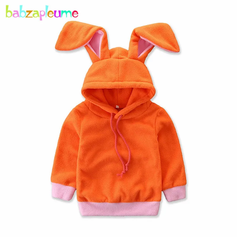 

Spring Newborn Baby Girls Clothes Long Sleeve Hooded Soft Fleece Cartoon Cute Top Toddler Thick Clothes Children Sweaters BC1047
