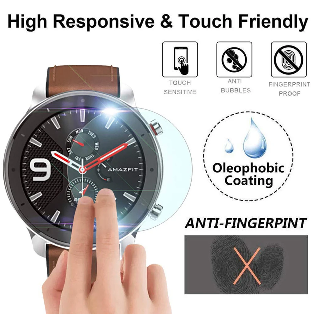 Защитное стекло для AMAZFIT GTR закаленное 9H 42 мм 47 защита от царапин прозрачная